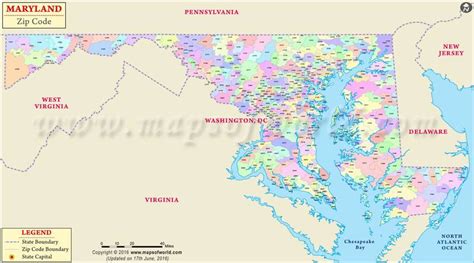 A MAP Zip Code Map Of Maryland